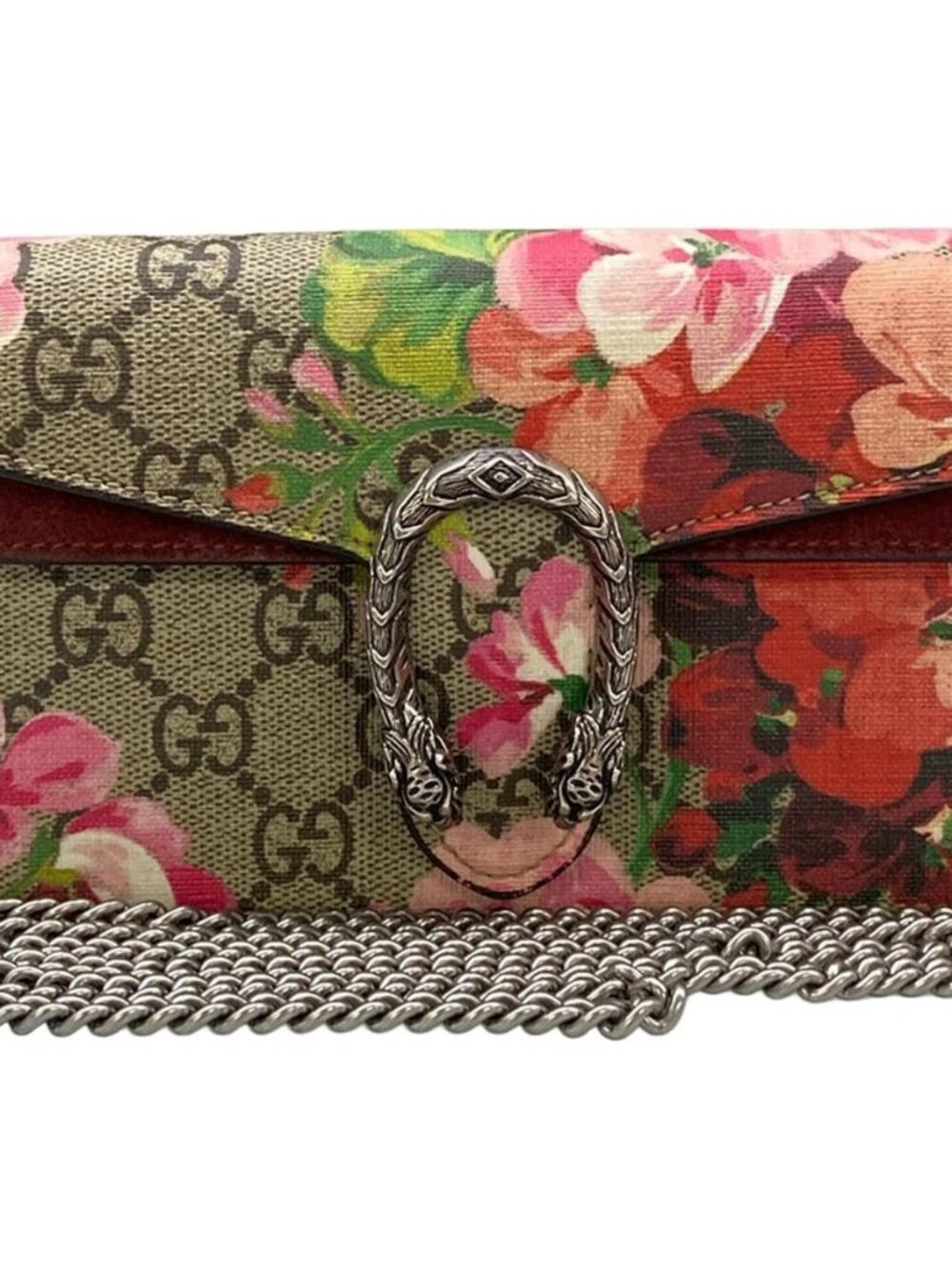 GUCCI GG Blooms (Bag) Dionysus Chain Wallet 476432 Beige Leather